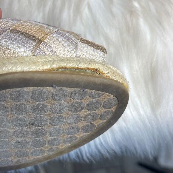 Rialto Woven Plaid Cork Wedge Sandals Bwo Detailed Sz 7 - Picture 7 of 9